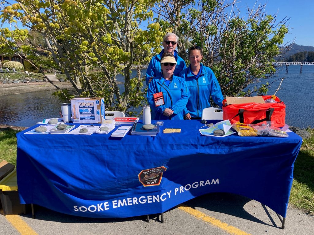 An event booth promoting Tsunami Preparedness Week and High Ground Hike.