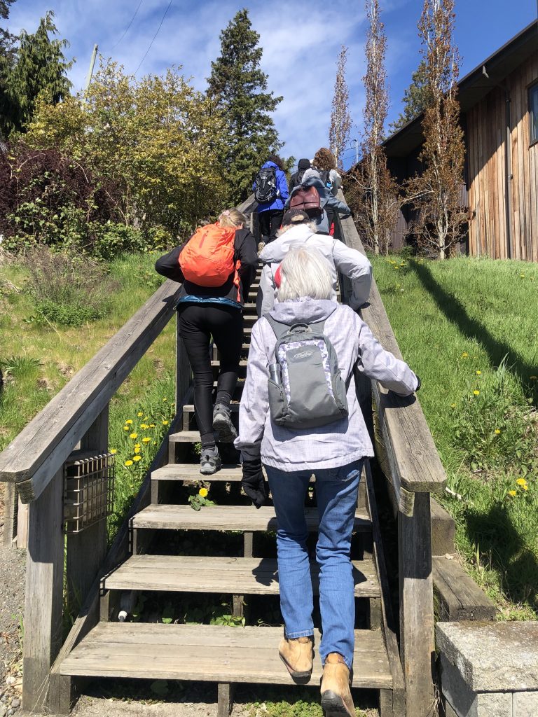 A photo of people participating in a High Ground Hike.