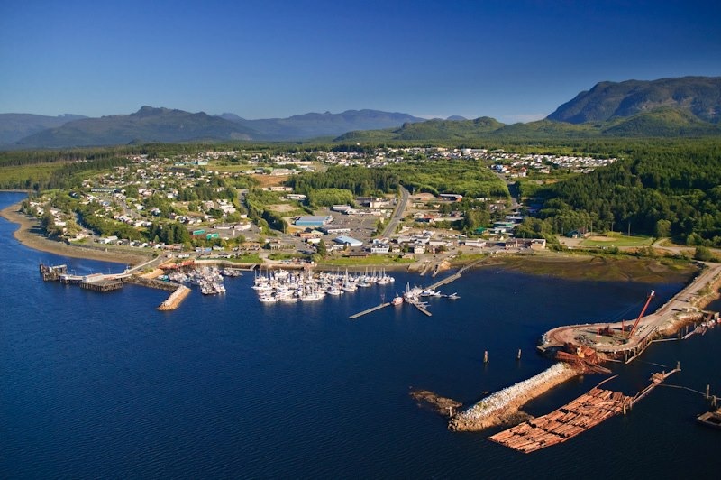 ariel image of Port McNeill, British Columbia
